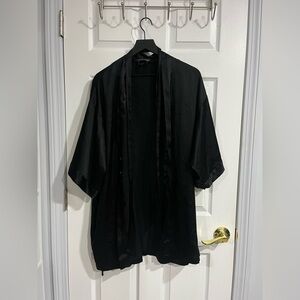 Victoria's Secret MIDI Satin Black Robe